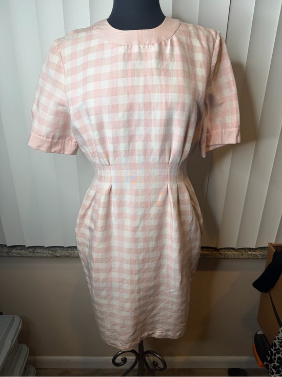 Chaus Dresses & Skirts - Vintage Ms Chaus Classic Pink White Gingham Sheath Dress Size 10